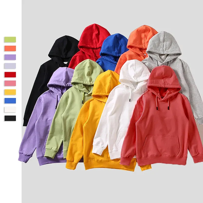 Nova Chegada Logotipo Personalizado Francês Terry Casual Unisex Hoodies Grosso Com Cordão De Cordas De Bolso Para Homens