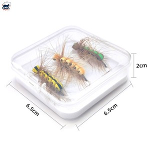 Combo de 3 leurres de pêche à <span class=keywords><strong>la</strong></span> <span class=keywords><strong>mouche</strong></span> en forme de chenille flottante en mousse avec hameçons # 6 mouches terrestres réalistes nouées à <span class=keywords><strong>la</strong></span> main pour <span class=keywords><strong>la</strong></span> pêche à <span class=keywords><strong>la</strong></span> truite, au black-bass et aux poissons-chaussons - Product Image 5