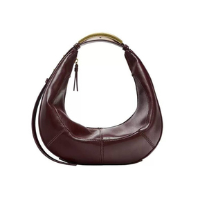 Nuevo Bolso Crescent con Diseño de Empalmes, Asa Metálica, de Mano, de Hombro Único, Bandolera y para Llevar Bajo el Brazo - Product Image 6