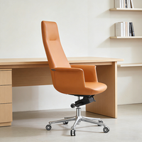 Chaise de bureau de direction moderne de luxe, chaise pivotante à dossier haut, design simple en cuir, mobilier commercial