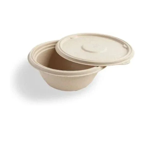 Natural Bagasse Round 750mL Leakproof Disposable Takeaway <b>Container</b> with Lid Eco Friendly Biodegradable Fiber Bowl for Hot Cold - Product Image 5