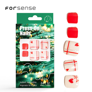 Saint valentin presse sur les <span class=keywords><strong>ongles</strong></span> des orteils fournir argent paillettes coeurs rouges pieds <span class=keywords><strong>faux</strong></span> <span class=keywords><strong>ongles</strong></span> art croix conceptions nude <span class=keywords><strong>faux</strong></span> <span class=keywords><strong>ongles</strong></span> pour <span class=keywords><strong>pied</strong></span> givré - Product Image 1