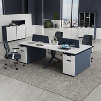 2 3 Table de conférence moderne en bois et métal avec cloison séparée Bureau de travail