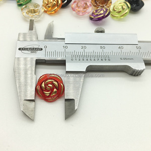 Bottoni in Acrilico Puro Ecologici a Forma di Rosa con Bordo Dorato, Decorazione con Diamanti e Paillettes per Cucito e Fai-da-Te - Product Image 6