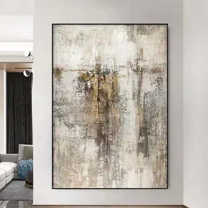 Pintura de textura minimalista de Arte de pared grande moderna personalizada pintura al óleo abstracta pintada a mano sobre lienzo para la decoración del hogar de la sala de estar