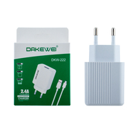 Nouvel adaptateur de voyage européen USB-C, chargeur mural type C avec câble pour iPhone et tous les téléphones mobiles Android