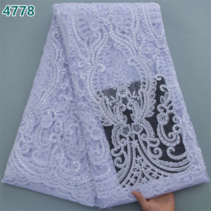 Pure White African Tulle Mesh <strong>Lace</strong> Fabric with Silver Sequins Wholesale Hot French Net <strong>Lace</strong> for Women Wedding Dresses 4778 - Product Image 1