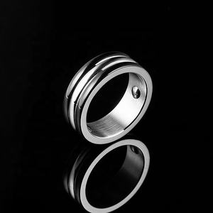 Pasokan Pabrik Perhiasan Pria Cincin Baja Terapi Magnetik Baja Tahan Karat Berlapis Hitam untuk Dijual - Product Image 3