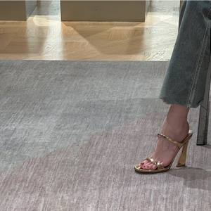 Sandalias de tacón con punta cuadrada para <span class=keywords><strong>mujer</strong></span>, Sandalias de tacón bajo grueso Sexy con <span class=keywords><strong>dos</strong></span> correas para <span class=keywords><strong>mujer</strong></span>, sandalias de charol, zapatos de tacón alto sin cordones - Product Image 3