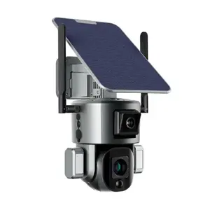 8Mp Two Way Audio Surveillance Camera Solar Security 360 Starlight Night Vision Solar Street Lamp With Camera