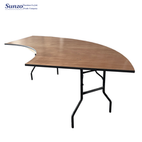 Table de banquet pliante en bois serpentine moderne Sunzo Furniture Wholesale pour événements - Durable et portable