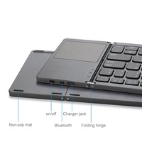 Keyboard lipat portabel permainan, gigi biru nirkabel kustom dapat dilipat