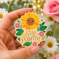 Promotion : Broches de revers florales en gros, mignonnes, en métal, style dessin animé, badges personnalisables avec LOGO, lettres, tournesol, émail dur, motif positif