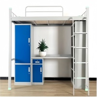 Tempat Tidur Susun Asrama Baja, Tempat Tidur Tingkat Logam Sekolah, Tempat Tidur Susun Ganda Asrama dengan Meja Komputer