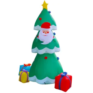 나무에 8 피트 산타 드릴 풍선 크리스마스 장식 야외 파티 장식 및 장식 크리스마스 용품