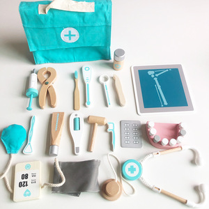 Éducation précoce Cadeau Injection En <span class=keywords><strong>Bois</strong></span> Médecin Jouet Ensemble Médecin Kit Enfant Médecin Jouet Médecine Boîte Jouets Cadeaux Maison Stéthoscope - Product Image 1
