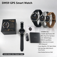 Montre connectée GPS sportive avec carte hors ligne, écran AMOLED 1,43 pouces, étanche 5ATM, batterie 500 mAh, moniteur d'oxygène sanguin et de sommeil, compatible iOS et Android