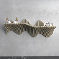 Étagère murale flottante en bois Art Déco WD045, écologique et durable, couleur personnalisable, meuble décoratif pour la maison et le bureau