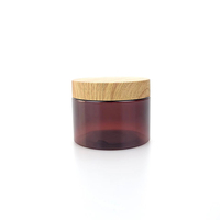 Vente flash : pot en plastique transparent avec couvercle en bois, 100 ml, 200 ml, 250 ml, 150 ml, 500 ml, récipient vide pour crème pour le visage, poudre cosmétique