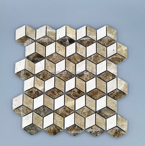 Mosaico in Marmo Esagonale 25Mm Design Giallo per Decorazione Pareti Cucina Piastrelle in Mosaico di Pietra Naturale per Pavimenti - Product Image 1