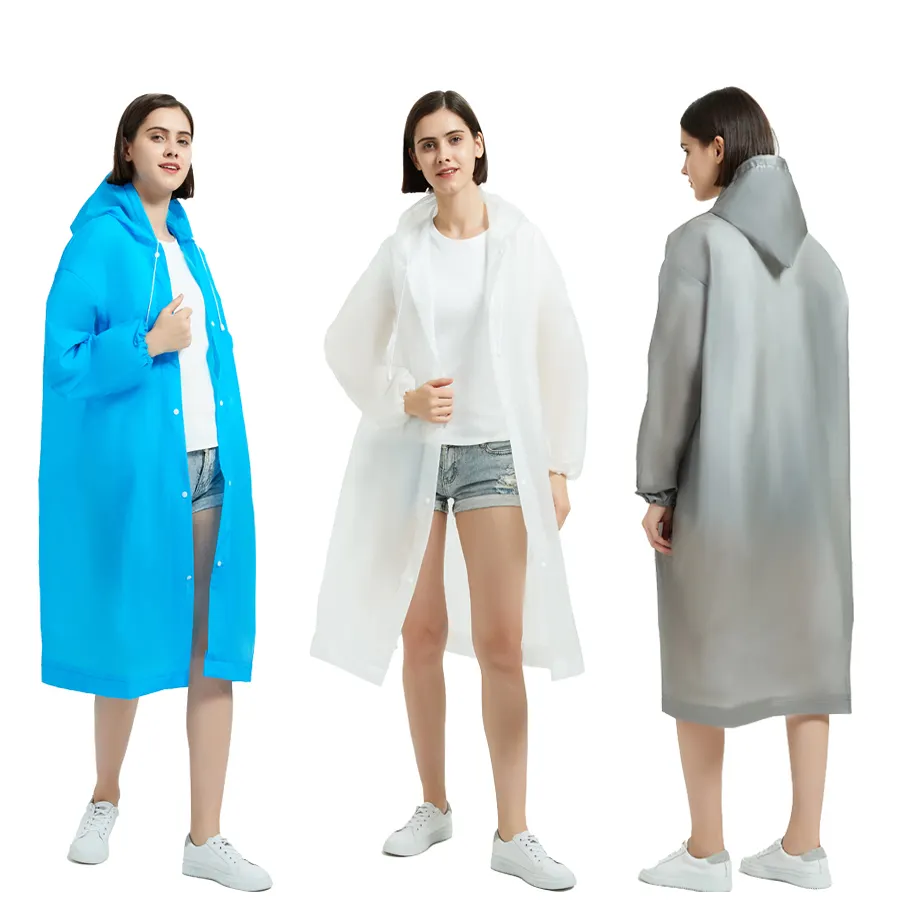 Chubasquero de PU PEVA PVC EVA de alta calidad, Poncho de lluvia para exteriores, impermeable, chubasquero personalizado