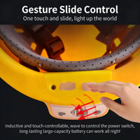 Casco de Seguridad Reforzado de ABS con Luz LED, Control por Gestos, 3 Modos de Iluminación para Trabajadores de la Construcción y Minería