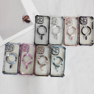 Étui de téléphone de haute qualité à bas prix, série 17, gel de silice liquide, plaqué or, protection magnétique anti-chute, support de cadre d'appareil photo - Product Image 4