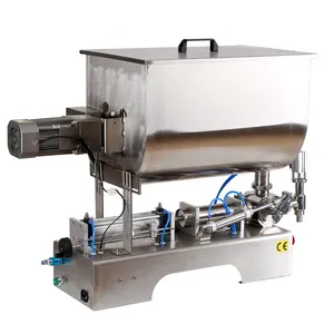 YK 100-1000ML High Precision Liquid Paste Filling Mixing Machine Piston Filler Machine 80L Hopper Chili Sauce Filling Machine