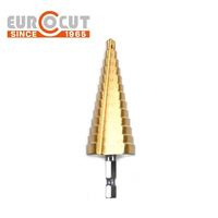 Foret à pas métrique en acier rapide HSS revêtu de TiN EUROCUT, à rainure spirale/droite, M35, au cobalt, pour percer le métal