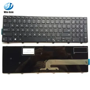 Teclado laptop eua original, teclado interno para dell 15-3000 15-5000 15-7000 5547 3542 5545 n5547 com teclado de notebook de moldura
