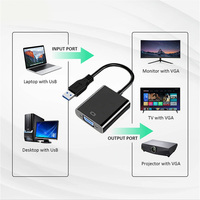 Adaptador USB 3.0 a VGA, Conversor de Video de Alta Velocidad 1080P HD para Laptop, Monitor de Escritorio, Proyector, HDTV Hub