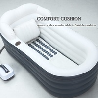 Baignoire gonflable portable pour adultes avec tapis à bulles pour salle de bain