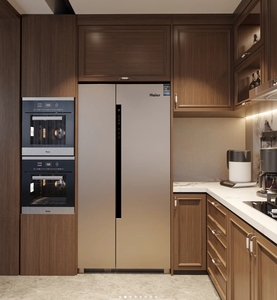 Ensemble d'armoires de cuisine en bois avec îlots, laque noire, prix avantageux, fabrication d'armoires de cuisine, échantillon de conception - Product Image 6