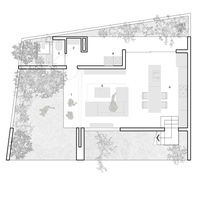 Conception extérieure de villa moderne minimaliste en béton stucé blanc, plan de conception paysager, support de rendu 3D