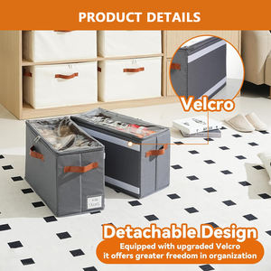 Paquete <span class=keywords><strong>de</strong></span> 4 Organizadores <span class=keywords><strong>de</strong></span> Zapatos para Armario con Cubierta Transparente y Divisores Ajustables, Cajas <span class=keywords><strong>de</strong></span> Almacenamiento <span class=keywords><strong>de</strong></span> Zapatos Apilables <span class=keywords><strong>de</strong></span> Tela para el Hogar - Product Image 4