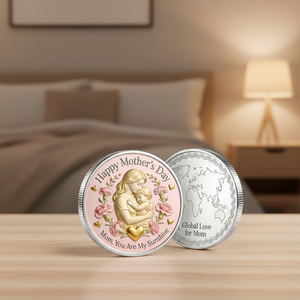 Pièces de monnaie personnalisées, coffret cadeau pour la fête des mères, utilisation <span class=keywords><strong>d</strong></span>'une presse à monnaie hydraulique <span class=keywords><strong>or</strong></span> et argent, pièce de monnaie en <span class=keywords><strong>or</strong></span> de 40 mm, souvenirs de la fête des mères - Product Image 1