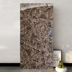 Baldosas de porcelana para habitación, baldosas interiores sólidas modernas, mármol pulido esmaltado, Hotel de lujo, Villa, <span class=keywords><strong>Color</strong></span> oscuro con vena, 600x1200mm - Product Image 2