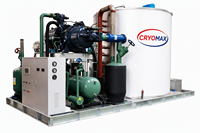 Machine à glaçons en flocons en acier inoxydable CRYOMAX, grande capacité industrielle, refroidie par eau de mer et air, modèle KKDF pour