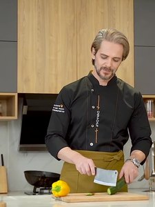 Uniforme de chef de cocina de uso de barra de restaurante y material de poliéster/algodón - Product Image 6