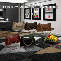 Sacs à main de luxe en PU pour femmes, couleur unie tendance, bandoulière simple avec fermeture auto-agrippante