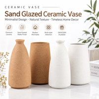 Vase en céramique émaillée minimaliste en gros, style nordique moderne, finition mate, pour la décoration de table de salon à la maison