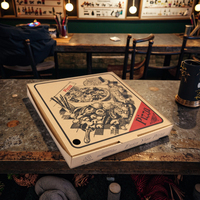 Boîte à pizza en papier écologique, logo personnalisé imprimé, boîte d'emballage pour la livraison de nourriture à emporter, boîte à pizza en carton ondulé pour la pizza
