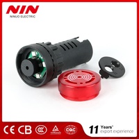 NIN AD16-22SM Type 22mm Mini voyant LED clignotant Buzzer DC/AC Buzzer sonore actif avec lampe de signalisation