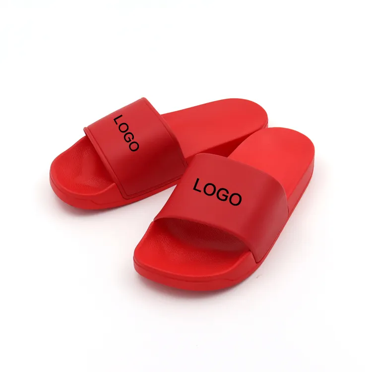 Sandali in PVC con calzature nere personalizzate OEM, pantofole con Logo personalizzato sandali da uomo in tinta unita, pantofole con Logo personalizzato