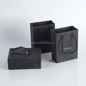 Wholesale Black Eco-Friendly <b>Paper</b> Bags Customized Reusable Packaging Gift Luxury Jewelry Clothing Shopping Bag with Handle - Product Image 1