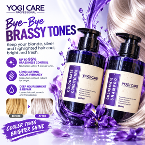 Set de Champú y Acondicionador Hidratante para el Cabello YOGI OEM Morado Anti-Frizz para el Cuidado del Color - Product Image 1