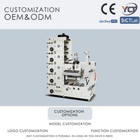 Machine d'impression flexographique semi-automatique GP-320-4B à 6 couleurs, structure à rouleaux superposés, imprimante d'étiquettes en papier, vitesse de 60 m/min