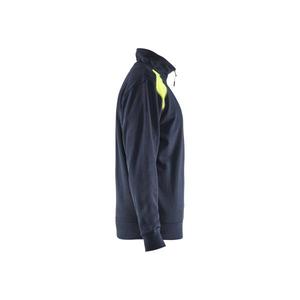 BLAKLADER - 335311588633XXL Sweat-shirt 2 tons demi-zip Bleu marine foncé/Jaune haute visibilité-EAN 7330509898161 WORK HOODIES - Product Image 3