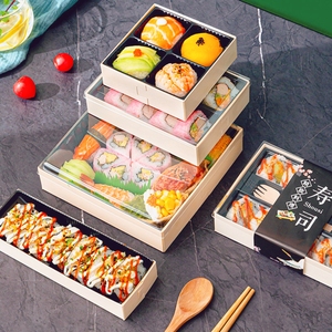 Contenedor Sushi Box Take Away Madera japonesa Panadería Almuerzo Pastelería Embalaje Madera Precio bajo Respetuoso con el medio ambiente Restaurante Comida Pastel Caja - Product Image 2