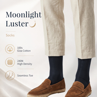 Chaussettes fines pour hommes en coton égyptien et nylon, respirantes, douces, tricotées, couleur unie, anti-bactériennes, absorbant la transpiration, pour le travail et le quotidien